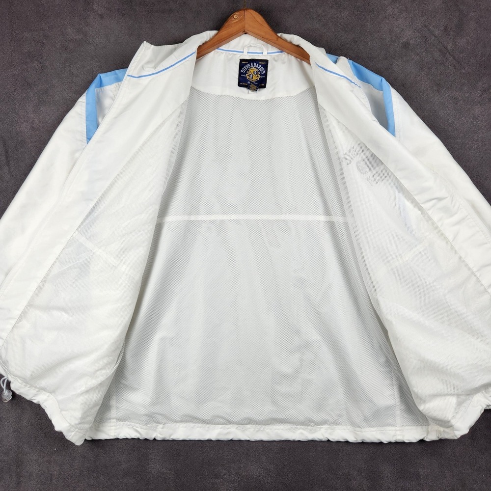 Vintage Steve‎ Barrys Athletic Dept Windbreaker Mens XXXL White Blue Zip Up - Picture 4 of 10